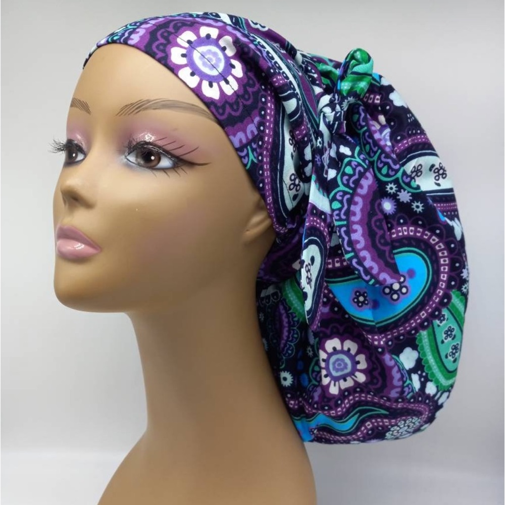 Brand New XL Paisley Surgical Cap 💜🩵🤍